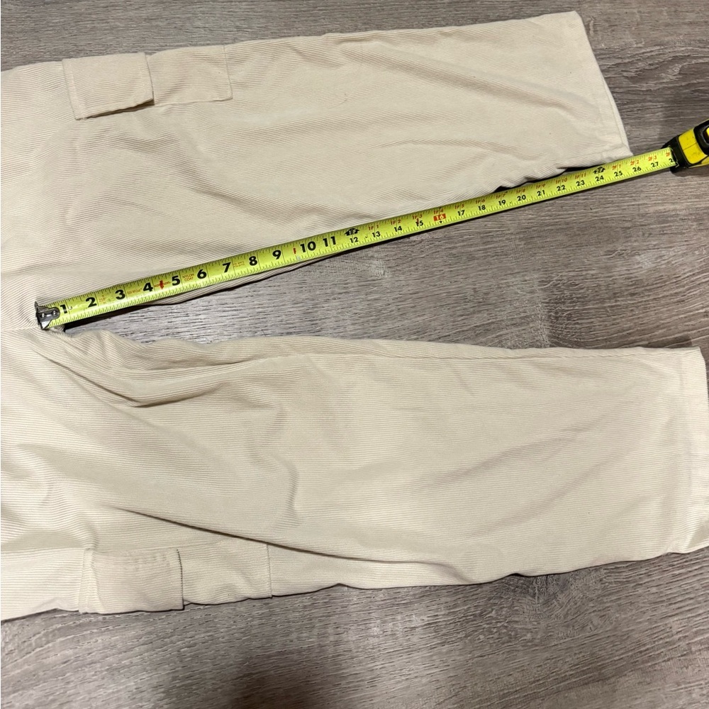 Huck Beige Corduroy Cargo Lounge Pants | Drawstring | Casual Utility Style - Picture 7 of 10